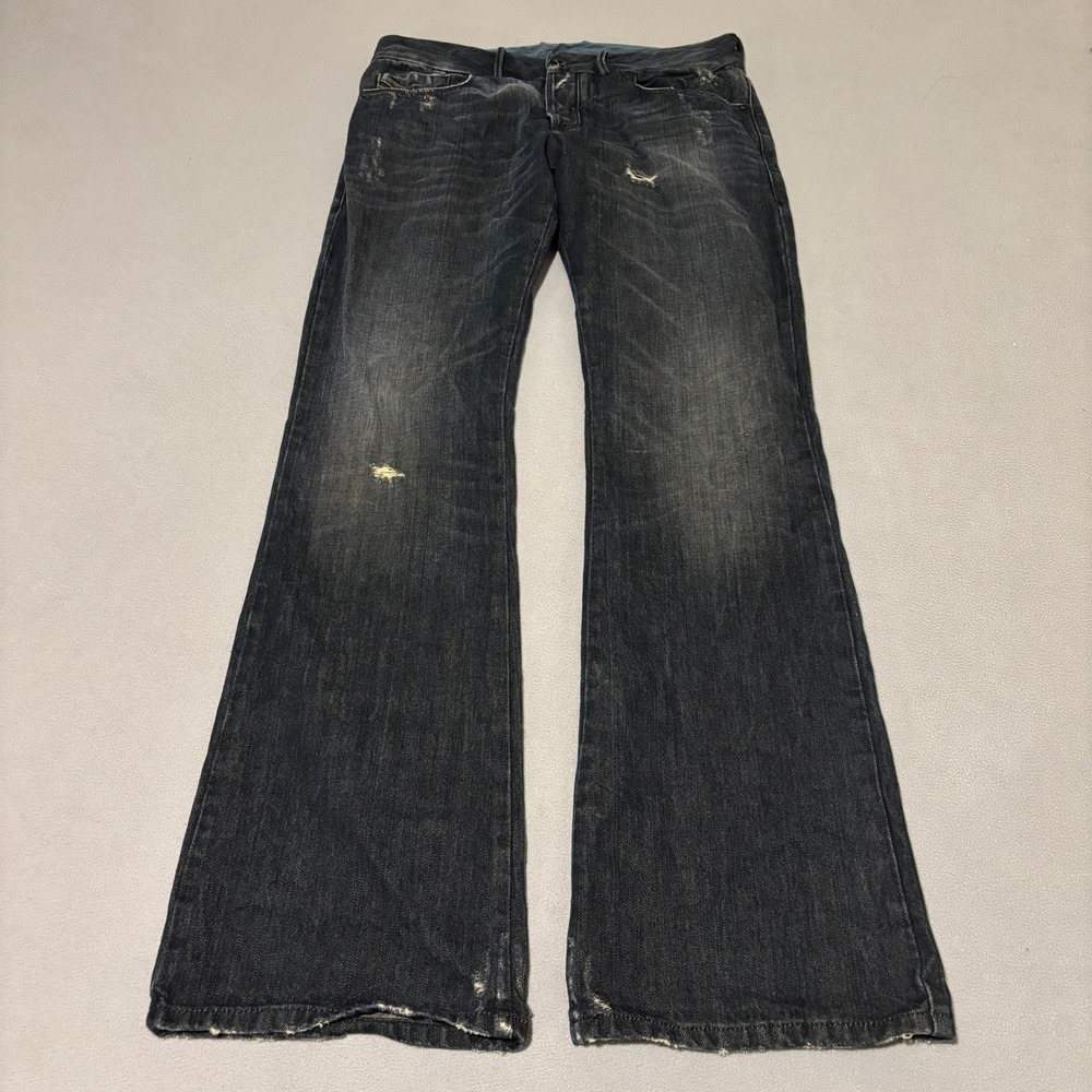 Diesel Black Gold Pairon Mens Size 32  Distressed Bootcut Jeans Dark Wash Y2K